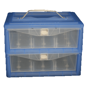 2 Drawer - 30 Cone storage box with handle – Blue