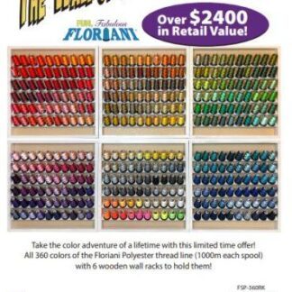 Floriani Great Wall of Thread - 360 Spools + 6 Wood Racks